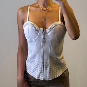 White Corset with Zipper